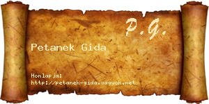 Petanek Gida névjegykártya